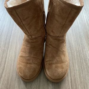 Between Short and Tall Chestnut Zip UGG Boots-lightly used